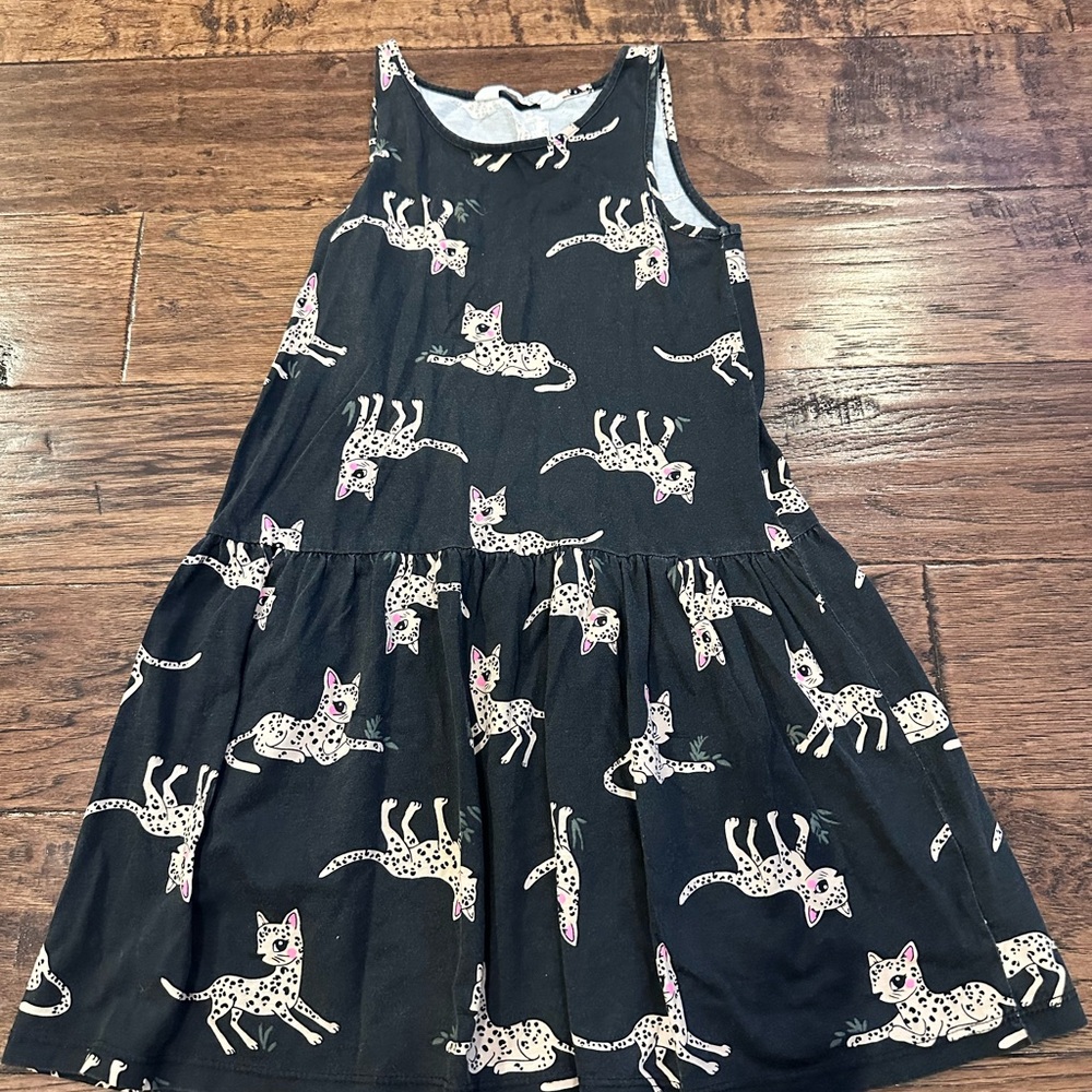 H&M Black Dress with Playful Cat Print